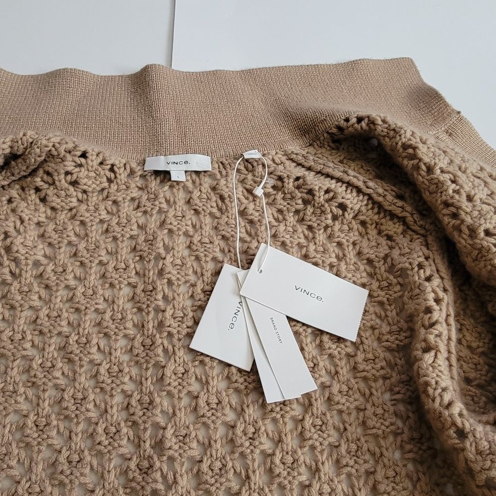 Vince Crochet Wool & Cashmere-Blend Cardigan - Picture 7 of 12